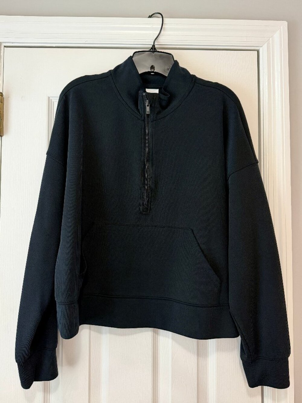 Womens All In Motion 3/4 Zip Black Pullover Large